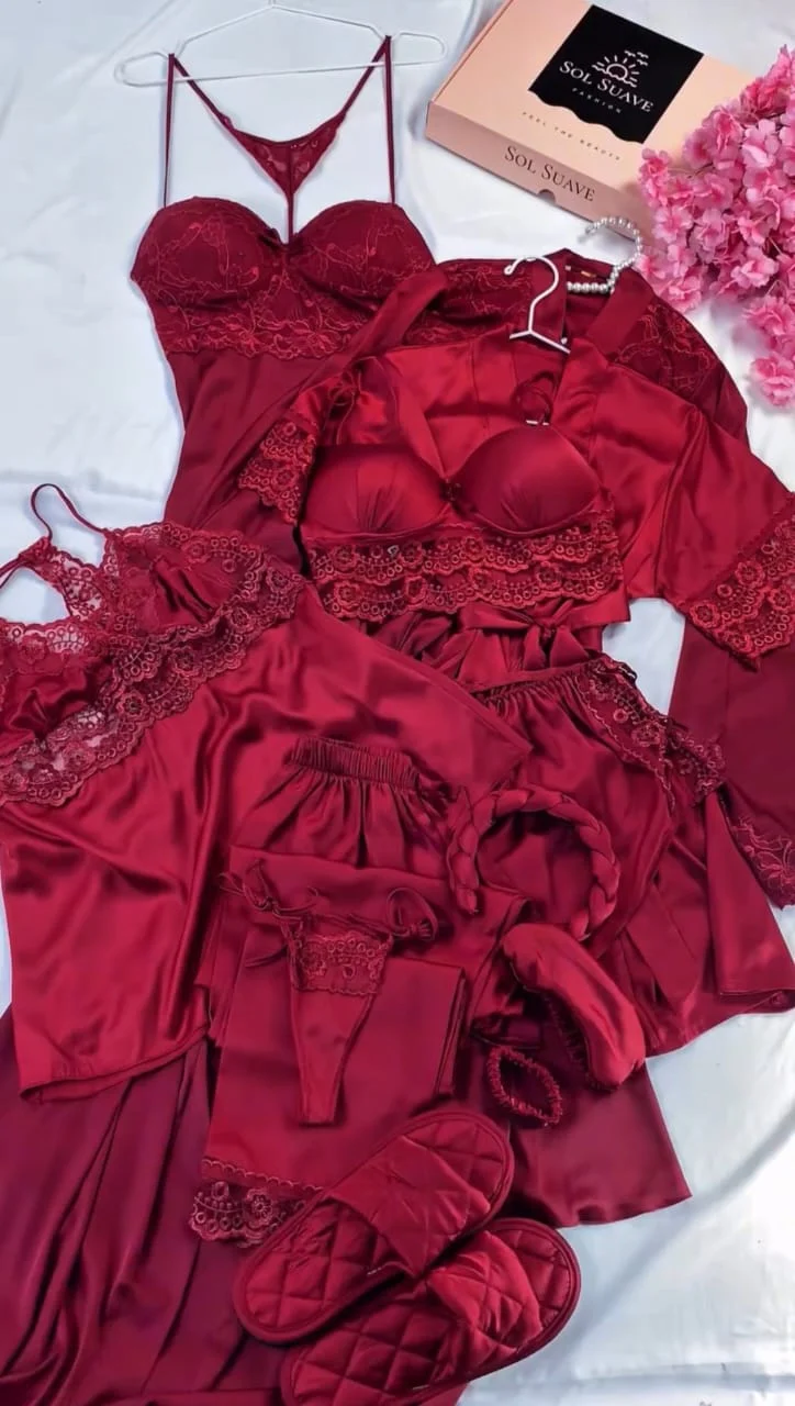 6-in-1 Satin Nightwear For Women - Image 3