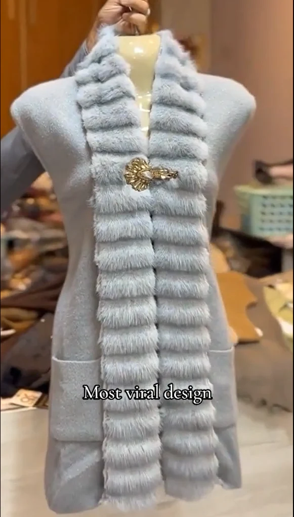 Faux Fur Coat Al-Karam Winter Jacket For Women - Image 3