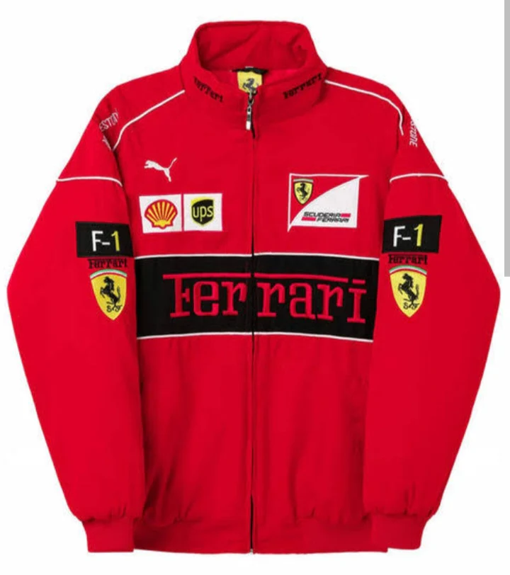Ferrari red horizontal panel F1 Jacket - Image 3